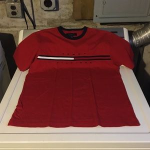 Tommy Hilfiger Red Navy Blue Big Flag Logo T-Shirt